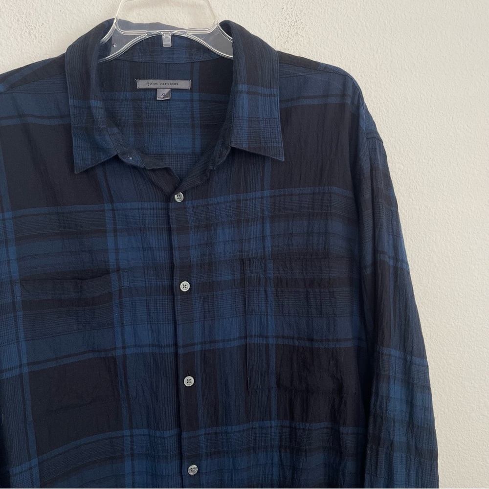 John Varvatos Collection Plaided Button Down Long Sleeve Shirt